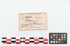 Etikett zu Bronzeknotenarmreif (NHMW-PRAE-026083)